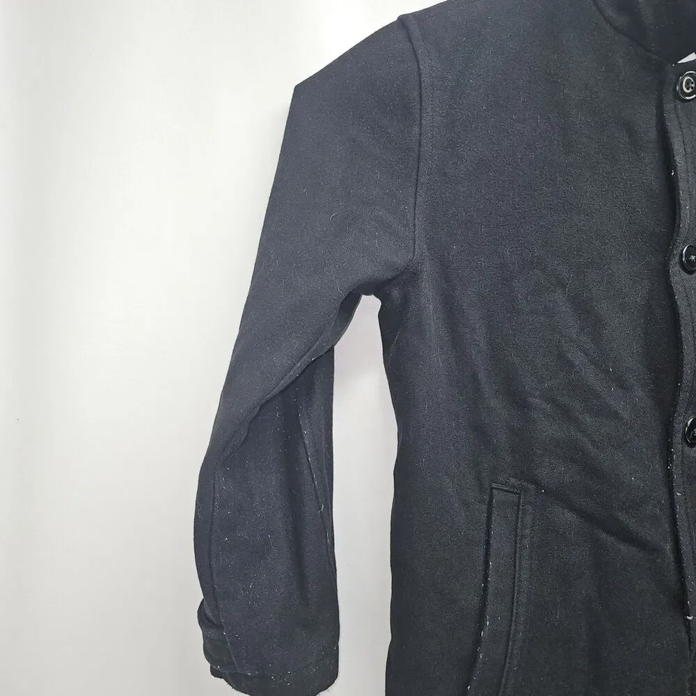 GAP Black Wool Blend Coat Men’s Size L Warm Lined Winter Jacket Classic Style